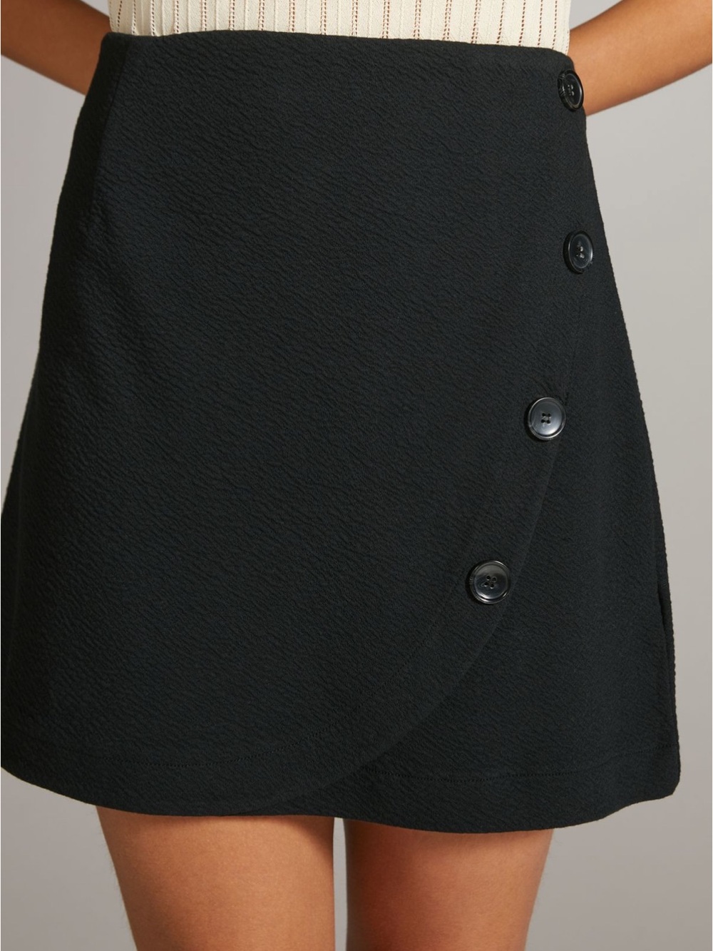 Anthropologies - Orange Button-Accent Mini Skirt